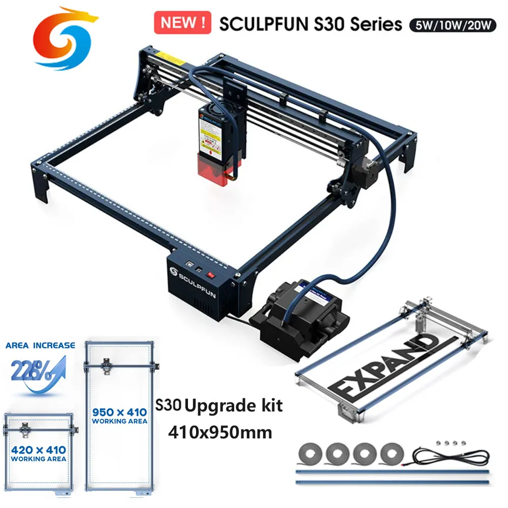 SCULPFUNS30PRO20WLaserEngraverWithAirAssistLaserCutterWood