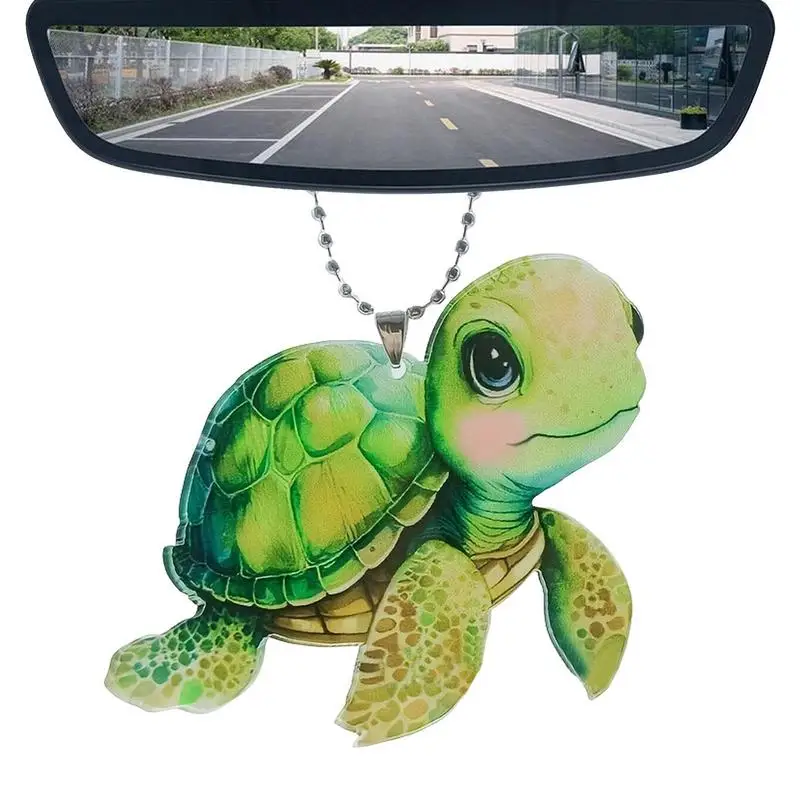 

Car Turtle Ornament Universal Car Rearview Mirror Hanging Cute Turtle Acrylic Pendants Automobile Interior Decoration Tools