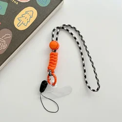 Colorful Woven Wrist Lanyard with Detachable Anti - Loss Feature (Black and White)