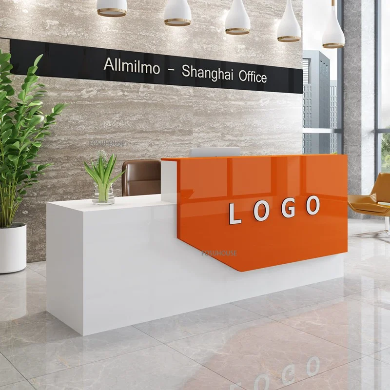 Modern Simple Company Front Reception Desk Office Furniture Training Institution Parental Advisory Desk Table Cashier