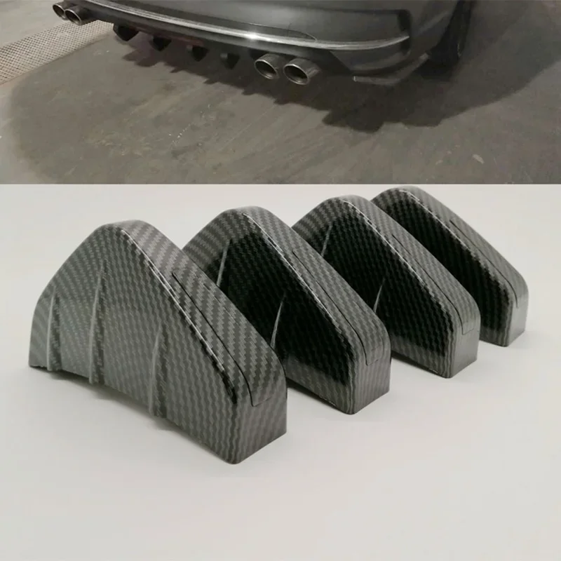 Carbon Fiber Car Rear Bumper Diffuser Spoiler Black Red ABS