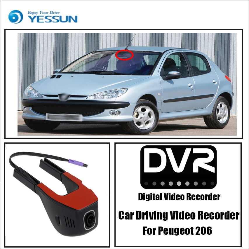 Видеорегистратор YESSUN для Peugeot 206 Wi-Fi ночное видение | Автомобили и мотоциклы