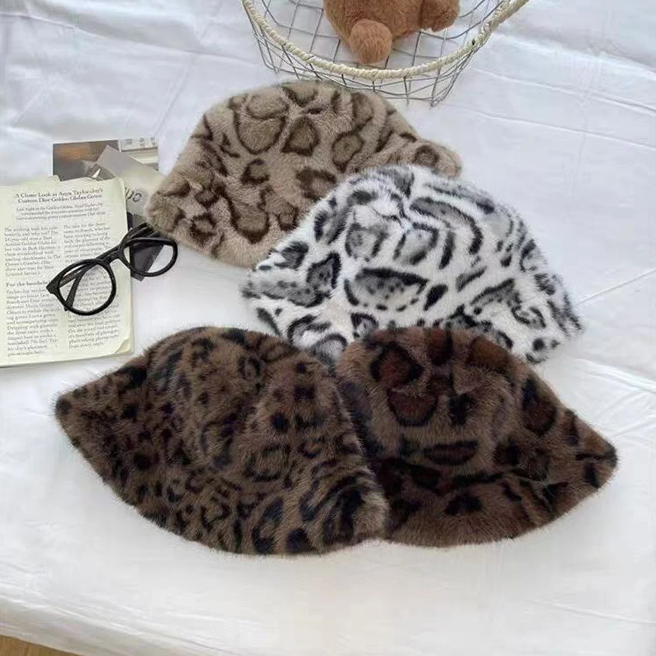 1 Cappello Invernale Soffice Con Stampa Leopardata, Morbidi E Caldi Cappelli Autunnali Invernali Per~p152372301