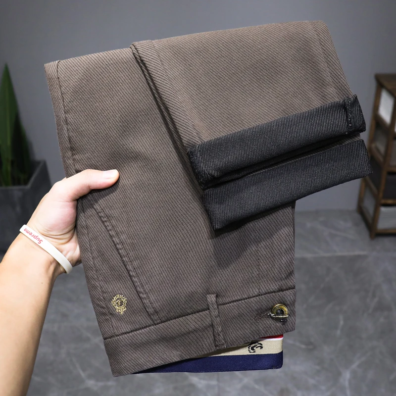 

Spring Men Classic Business Casual Pants Korean Stretch Slim Fit Work Wear Straight Pants Male Fashion Trousers Brand Clothing