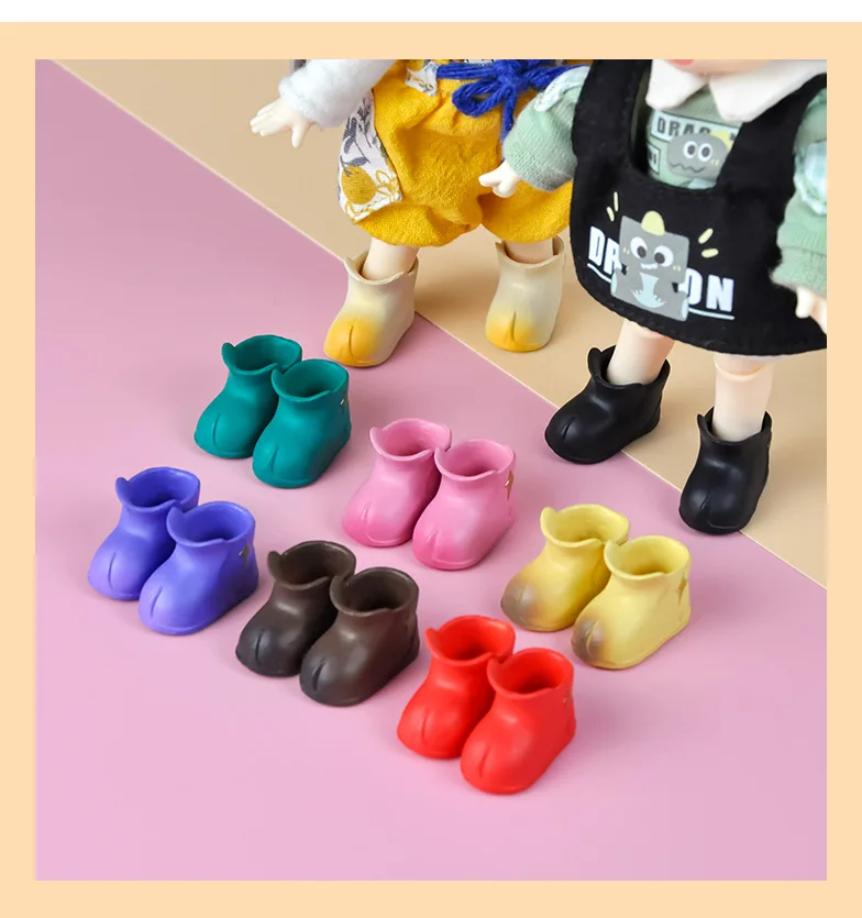 Ob11 Baby  Pvc Shoes Rain Boot  8 Colors Fit for 1/12 Bjd,gsc,ymy Body,Obitsu 11 Doll Accessories for Girls and Boys treaclemoon скраб для тела мятный дождь soft watermint rain body scrub