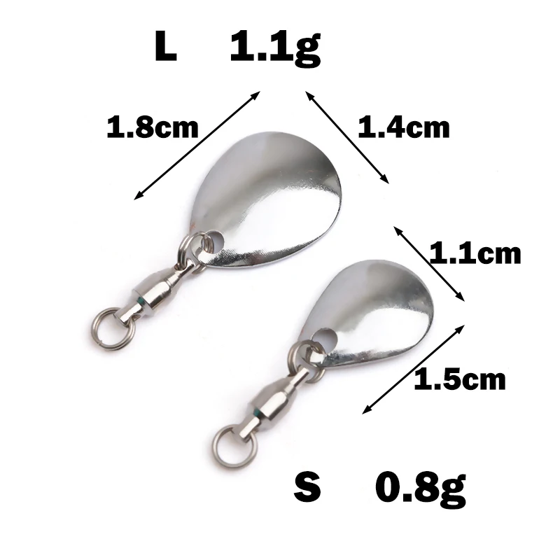 OUTKIT 6 Teile/los Locken DIY Für Spinner Löffel Köder Frösche VIB Reflektierende Edelstahl Blatt Laute Löffel Angeln Zubehör – Detail 8