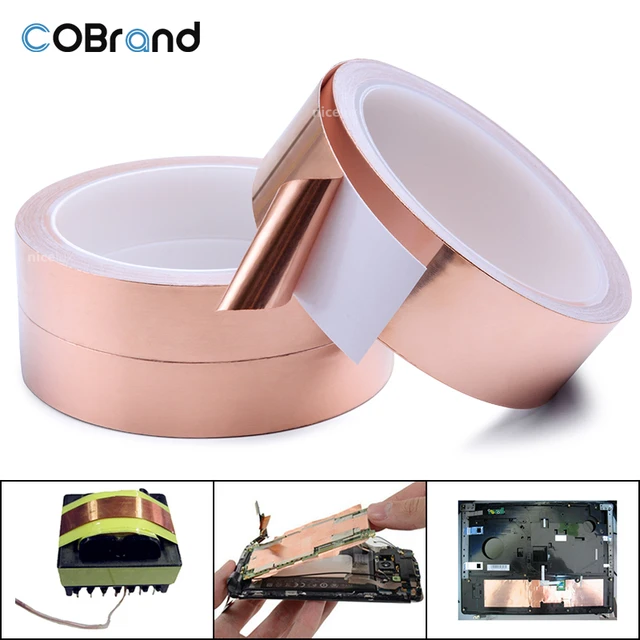 6 Pack Copper Foil Tape with Double-Sided Conductive Adhesive - EMI Shielding, S