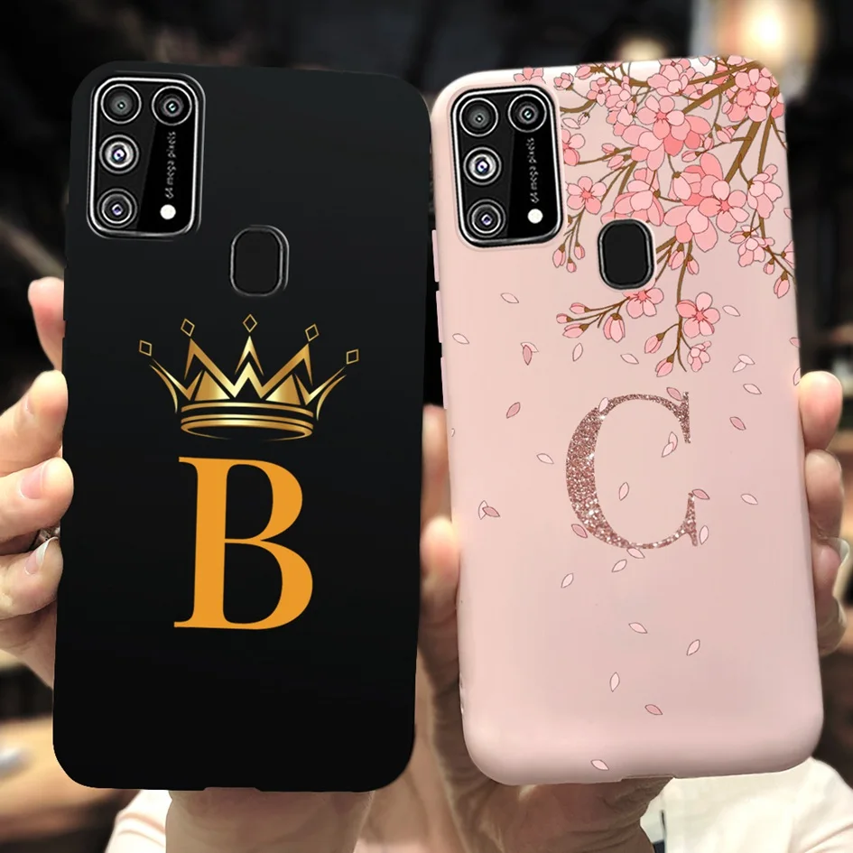 Per Samsung Galaxy M31S Custodia Sm-M317F Cute Letters Crown Cover Morbida In Silicone Per Samsung M51 M31 Prime Phone Case M315 M515 Capa