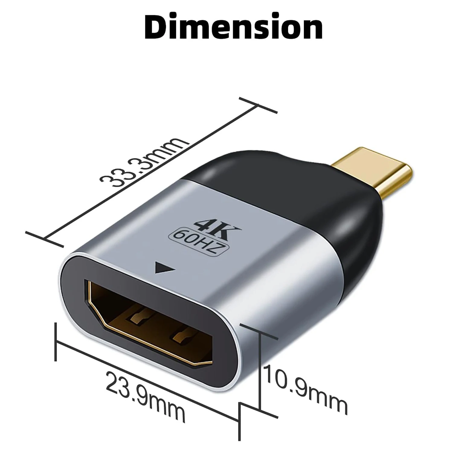 Adaptador USB C para Display HD, Conversor Thunderbolt3 para 4K UHD, Macbook Pro, Superfície Aérea, iPad Pro para Monitor HDTV