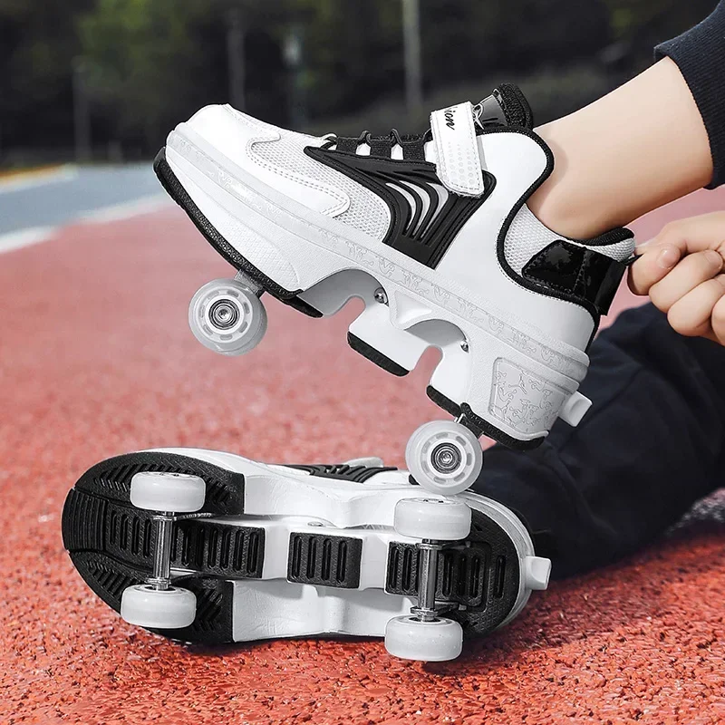 Children's Sports Roller Skates Transformer Shoes 4 Quad Wheel Skates Adult Runaway Shoes Student Transformer Wheels 2