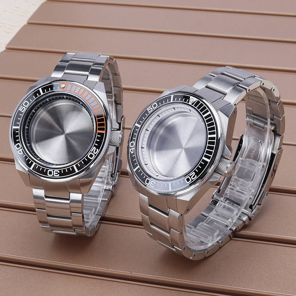 NH35 43,8mm Tauchen herren Uhr Fall Strap Sapphire Kristall Für Mod Samurai NH35 NH36 NH34 NH38 NH70 Bewegungen uhr Zubehör – Detail 3