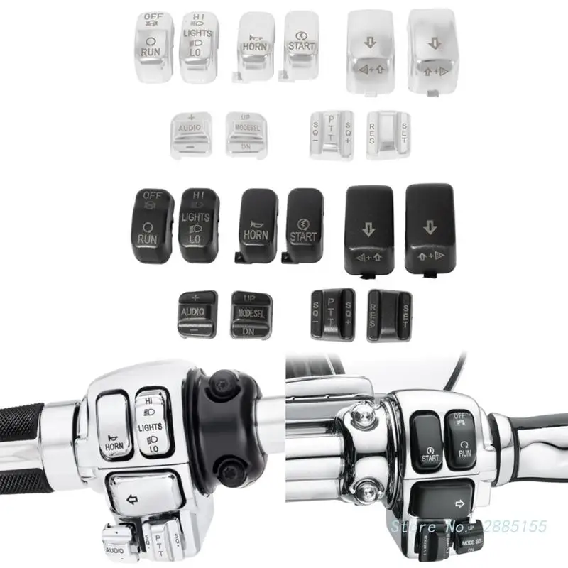 

Черный/серебристый переключатель ручного управления, комплект колпачков для Softail Dyna Sportster, модели мотоциклов, украшение