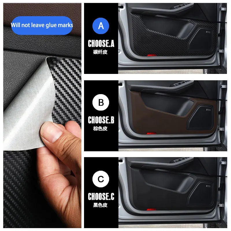 4pcs Car Door Anti-Kick Mat Pad Door Panel Stickers Decoration For Porsche Cayenne Macan Auto Interior Accessories