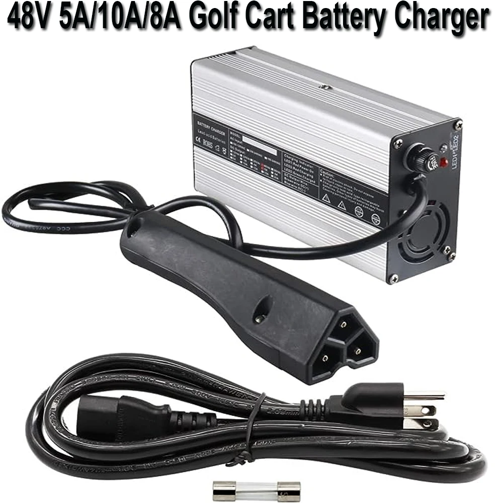 

48V 5A 6A 10A RXV Golf Cart Lead AcidBattery Charger Replacement for Yamaha Star EZGO Club Car DS TXT EXT