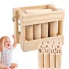 Wooden Tossing Game 12 Pcs Numbered Pins Premium Hardwood Outdoor Lawn Throwing Game  Family Friends Party Camping Beach 2