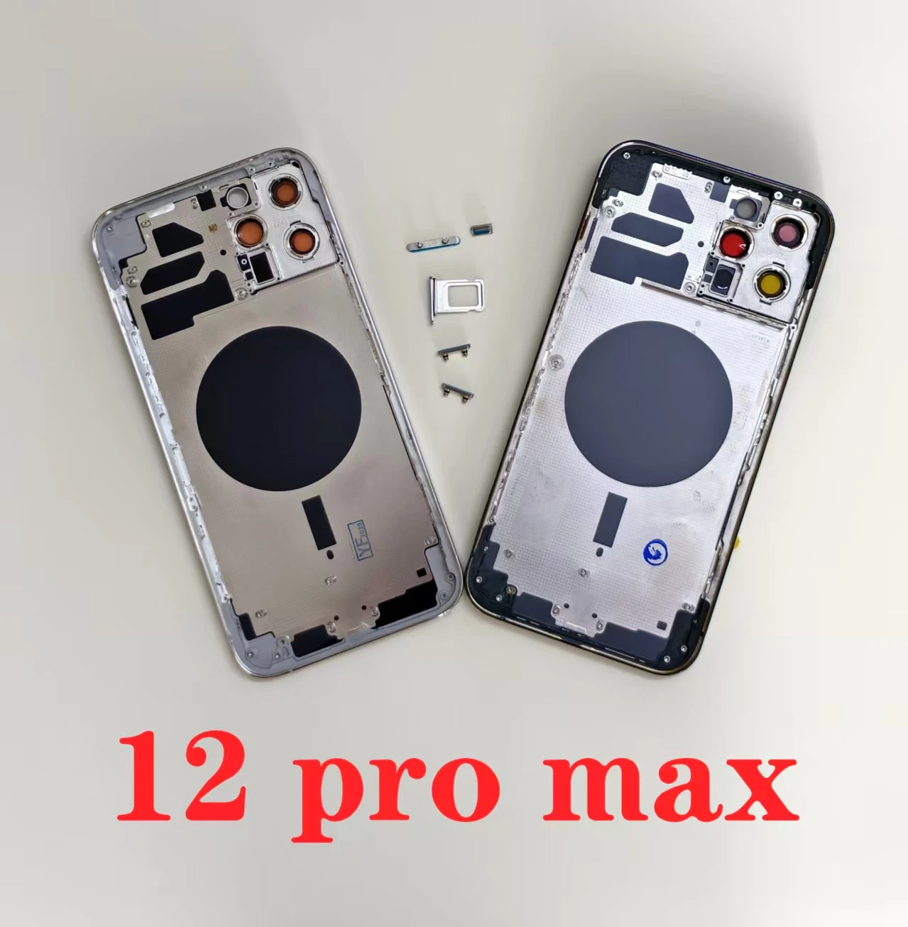 후면 하우징, iPhone 12 Pro Max 12 쉘용 무료 선물 포함, 배터리 뒷면 커버+중간 섀시 프레임+iPhone 12 Mini용 사이드 키