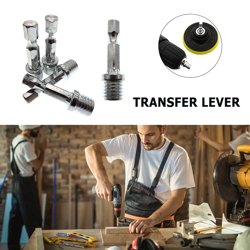 M10 M14 1/4 6mm Hex Connecting Rod Adapter Drill Chuck Connection Rod Metal Polishing Disc Connection Rod Power Tool Accessories