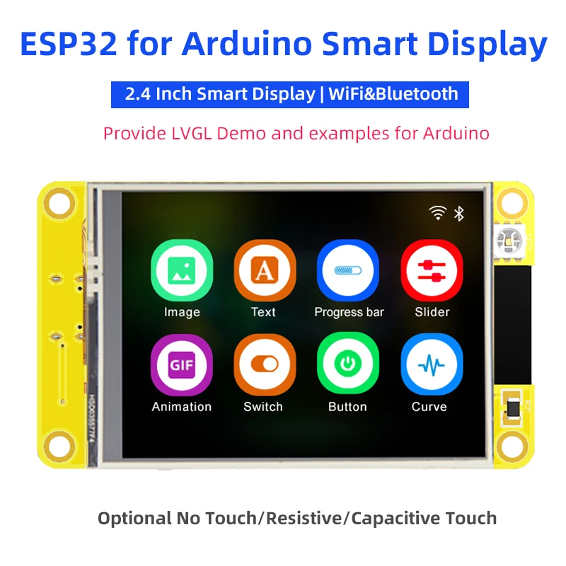 Smart Display para Arduino Lvgl Wifi e Placa de Desenvolvimento Bluetooth 2.4 240x320 Lcd Tft Touch Screen Esp-wroom32 Esp32
