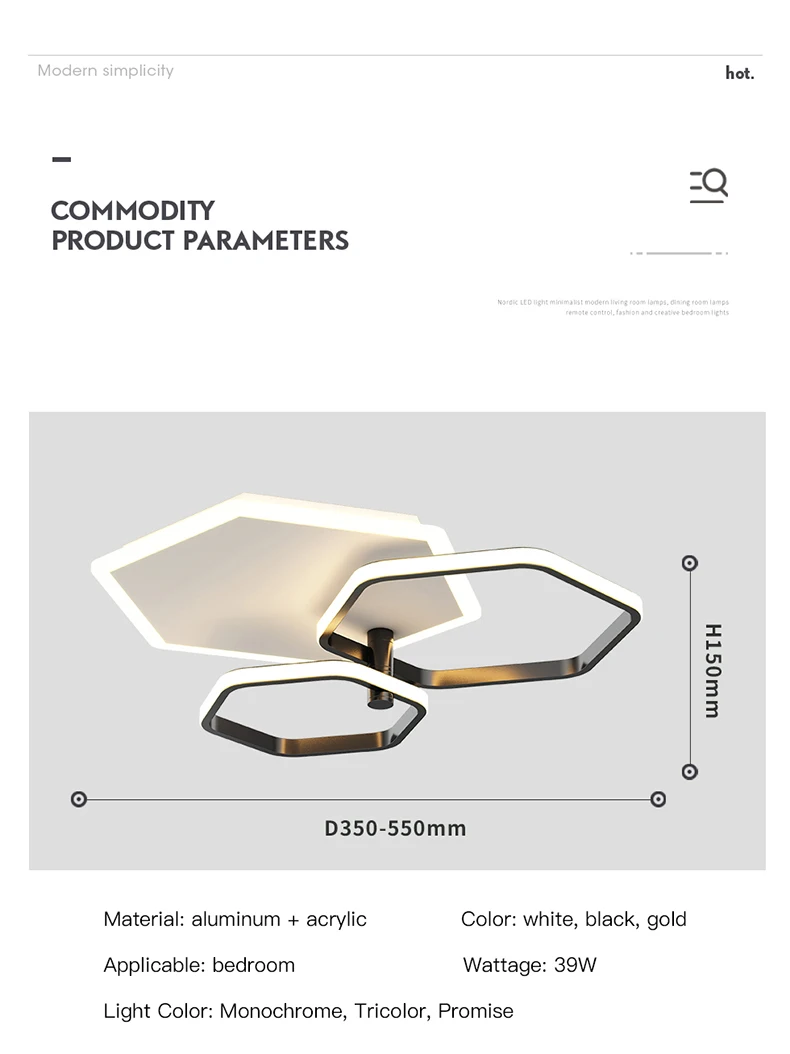 chandelier light 2022 Modern Led Chandelier For Living Room Bedroom Dining Room Kitchen Lounge Ceiling Lamp Geometry Design Remote Control Light wayfair chandeliers