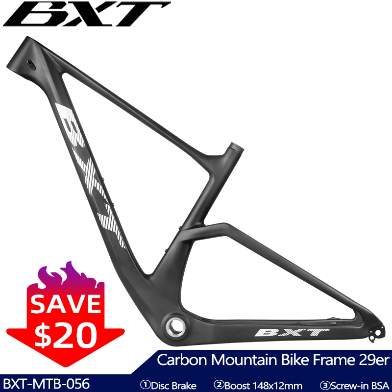 

29er Carbon Mountain Bike Frame Boost 148mm MTB Carbon Bicycle Frame Disc Brake Hard Tail T1000 Carbon Fiber Bicicleta Frame 29