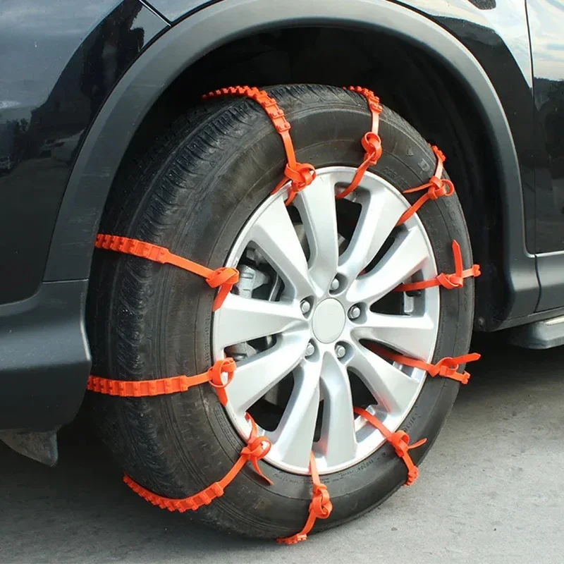 10Pcs Snow Chain Cable Tie Nylon PE Car Non-slip Chain Mat Anti Skid for Universal Tire SUV Wheel Tyre Rainy Day Belt Band