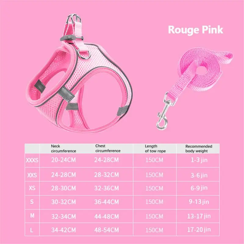 Cat harness and leash set Nylon Breathable Harness Comfort Adjustable kitten Harness Durable Cat Accessories 1