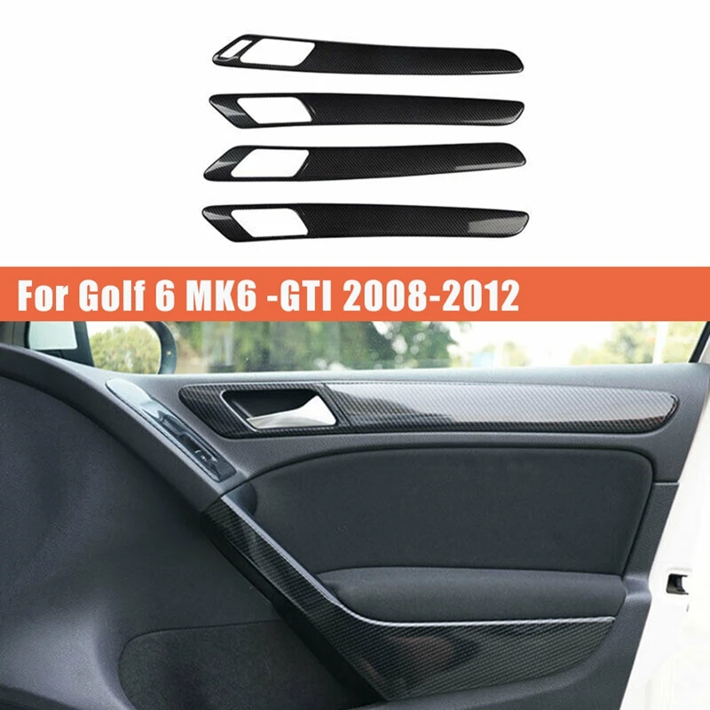 

Carbon Fiber Interior Inner Door Handle Cover Trim Panel Strip Decoration For Golf 6 MK6 2008-2012 Accessories