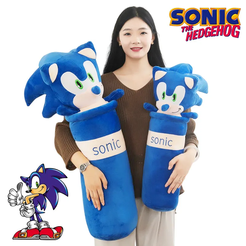 

New Sonic The Hedgehog Pillow 60Cm 80Cm Cartoon Soft Stuffed Plush Doll Home Decor Sofa Cushion Children Sleeping Plushie Toys