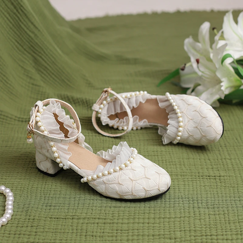 Chaussures Lolita de Style Chinois Hanfu Qipao pour Femme, Sandales