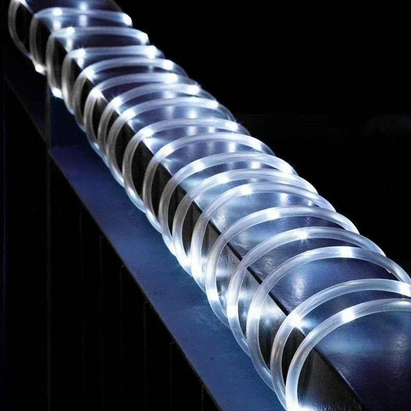 Solar Rope Lights Solar LED Light Path Deck Outdoor Garden Solar String Lights Waterproof Outdoor Lighting Strips 8 Light Modes