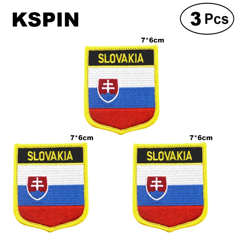 

Slovakia Shiled Shape flag patches national flag patches for Cothing DIY Decoration