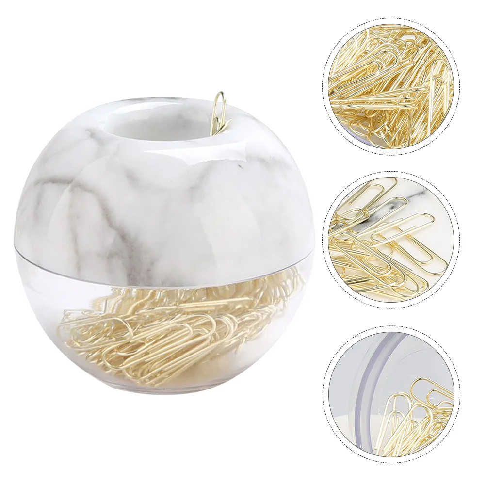 

100 Pcs Paper Clips Holder Apple Paperclip Memo with Magnetic Case Shower Door Stickers Bookmark Office