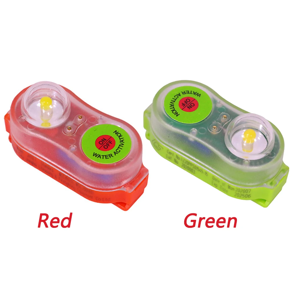 1-5Pcs LED 해수 활성화 구명조끼 라이트 자체 조명 안전 조끼 액세서리 성인 어린이 생존 장비를위한 방수 램프