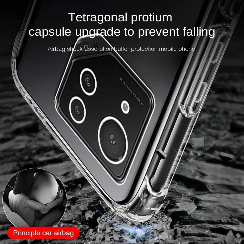 Soft TPU Transparent Phone Case, Protective Airbag Shockproof Cover