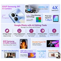 Blackview Oscal Tiger 13 5G Smartphone 6.67 inch 90Hz IPS Display NFC 5000mAh Unisoc T760 256GB 50MP AI Camera Mobile Phone - Image 3