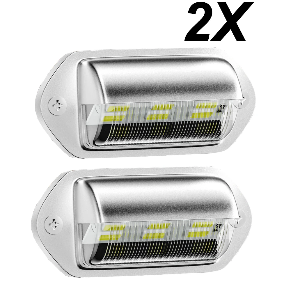 

2Pcs Car License Plate Lights 6 LED Universal Car Truck Bus Motorcycle Truck License Plate Light Safety Driving Lamp Light 12V