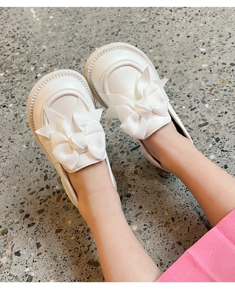 Dress Girls Shoes Bow Leather Snow Queen Shoe  2022 Spring Children Cute Princess Shoe bata children's sandals