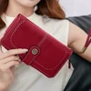 Vintage Large Capacity Women's Purse, Monochromatic, Multi-card, Long Wallet, Multi-function Zipper Strap, Wrist Strap, New 6