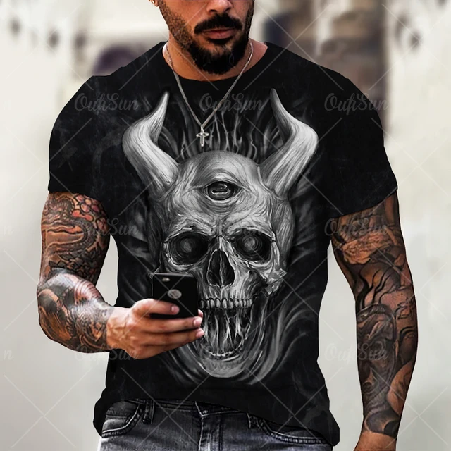 Vintage-Horror-Skull-3d-Print-Men-s-T-shirt-Summer-Classic-Casual-O-Neck-Short-Sleeve.jpg_640x640.jpg FFT爱潮牌3d打印T恤- 男士夏季T恤O领嘻哈上衣-骷髅头惊悚系列2-休闲T恤原宿超大服装