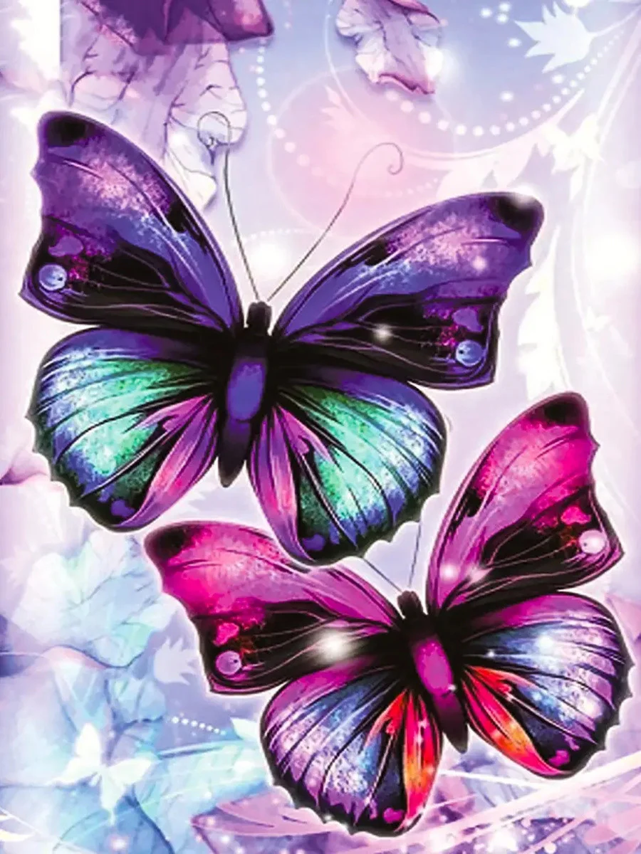 thumbnail image 1 of AZQSD 5d Pintura de diamante Mariposa Animal AB Taladro Punto de cruz Mosaico Manualidades Arte Bordado de diamantes Rosa Flor Decoración de pared, 1 of 5