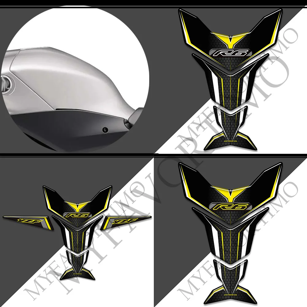

For YAMAHA YZF-R6 YZF R6 YZFR6 Stickers Decals Tank Pad Tankpad Protection Emblem Badge Logo Gas Fuel Oil Kit Knee Supersport