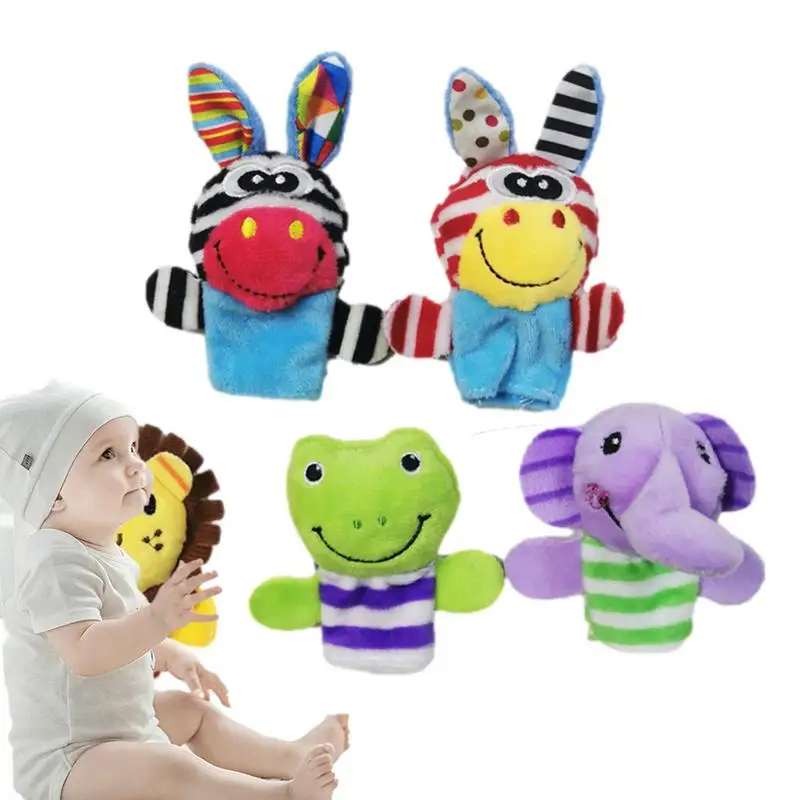 

Rattle Socks Foot Finder Sock Rattle 5pcs Cute Animals Sock Rattle Soft Cotton And Plush Stuffed Toys Newborn Soft Sensory Toys