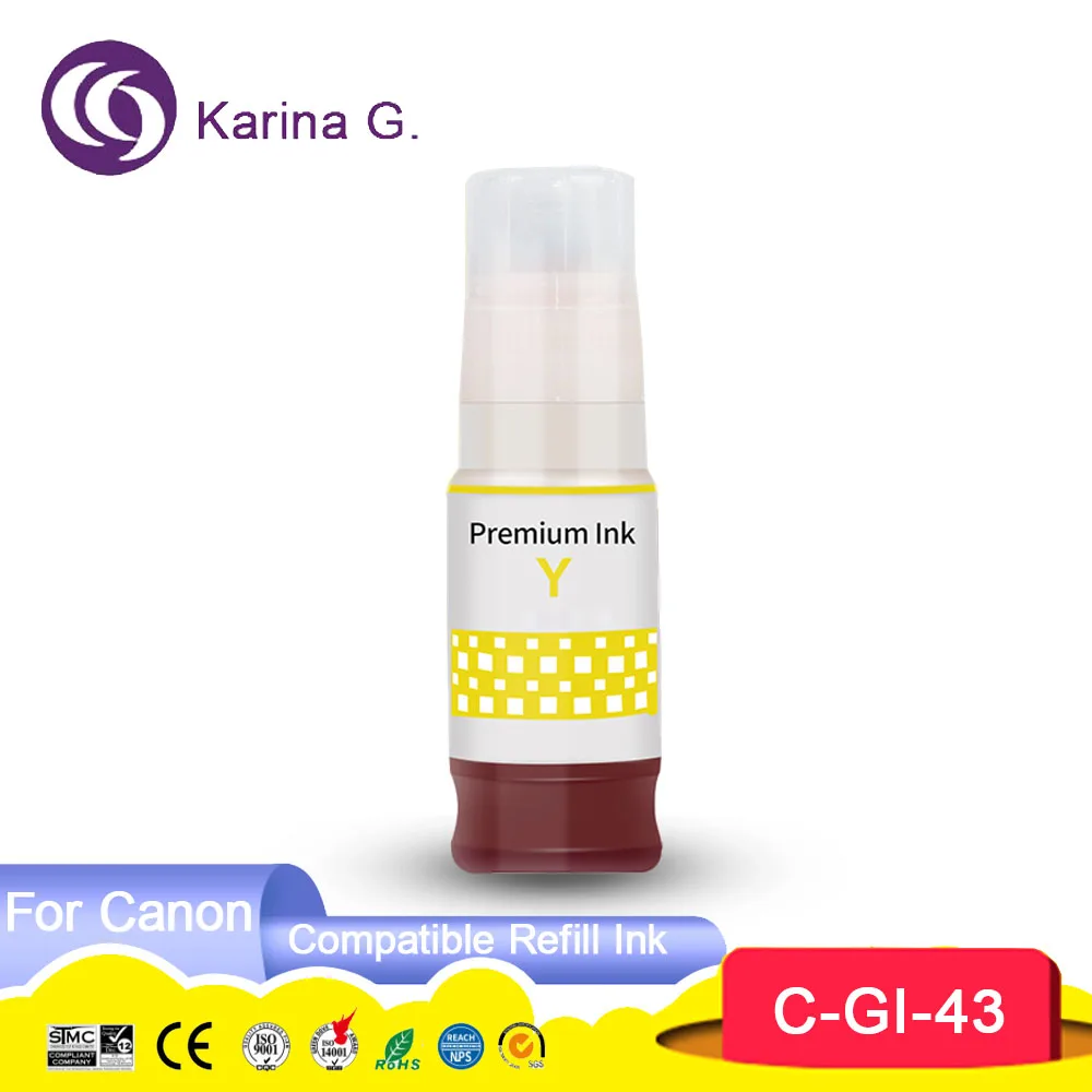 High Quality Compatible Water Based Refill Ink Bottle GI-43 GI43 GI 43 Refill Dy