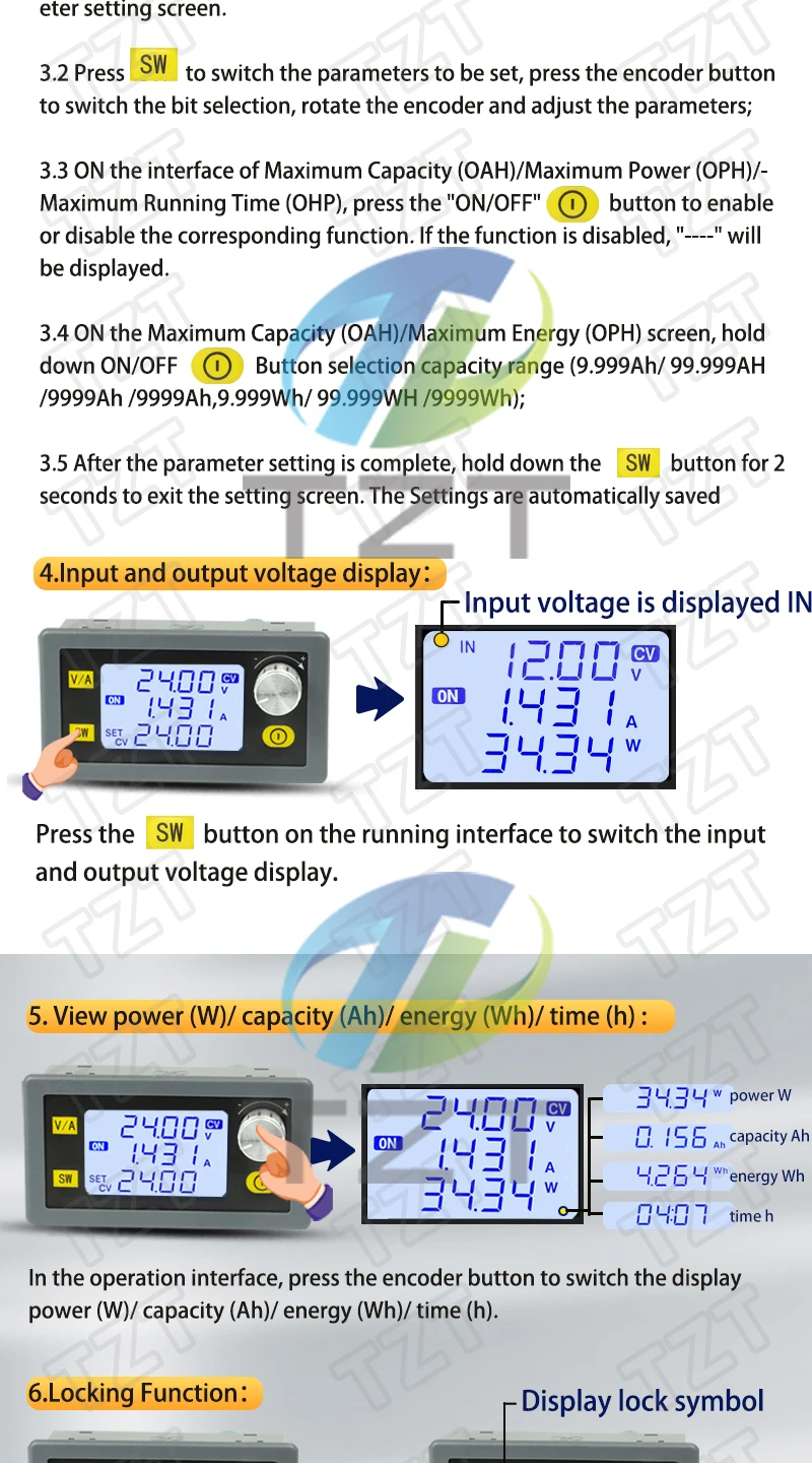 35W/80W DC-DC Buck-Boost-Wandler CC CV Einstellbarer DC-Spannungsregler Netzteil Step-Down Stabilisiertes Modul 6-36V 5-30V – Detail 16