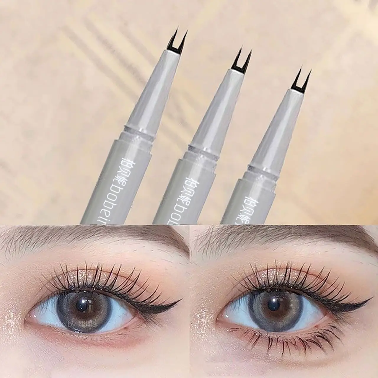 Double-claw eyeliner extremely thin two-claw lower eyelashes eyeliner liquid pen is waterproof, non-smudge and sweat-proof 3