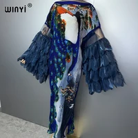 Robe plissée élastique WINYI, style kaftan, abaya de luxe pour femme musulmane, idéale pour la plage, les soirées et les événements à Dubaï 5