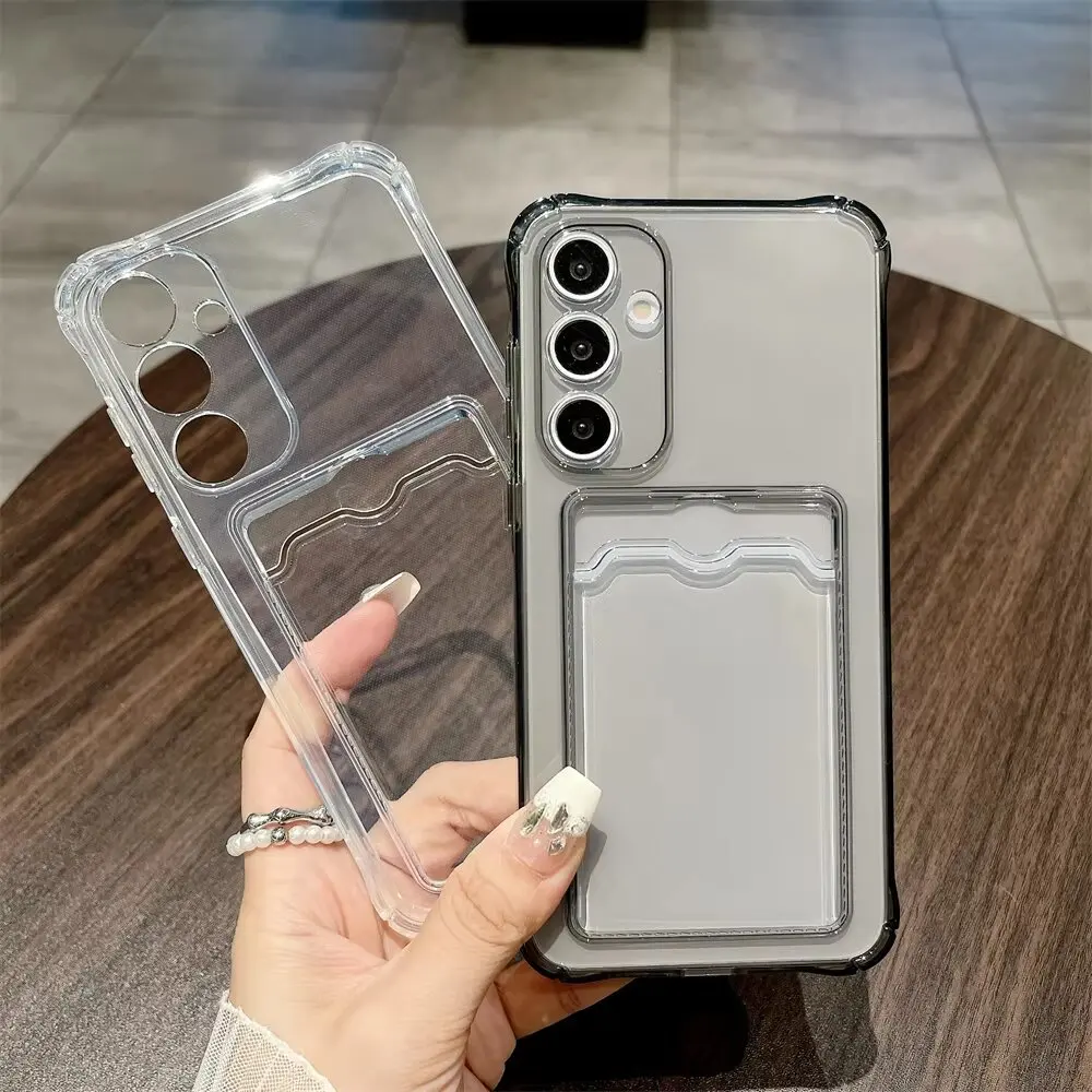 Shockproof Clear Card Slot Soft Phone Case Cover