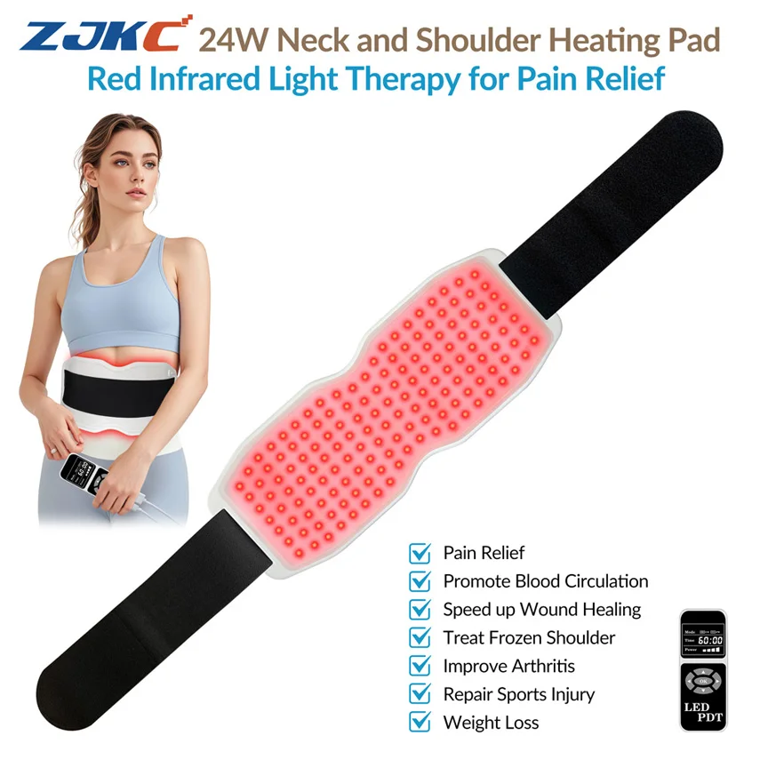 660nm 850nm 940nm Infrared Red Light Therapy Neck Shoulder Heating Pad Belt Device for Human and Pets Pain Relief