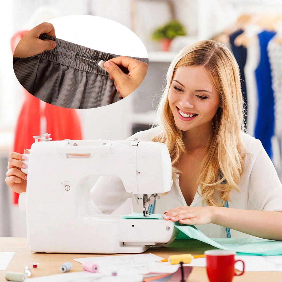 1PCS 구부릴 수 있는 스프링 드로스트링 스레더 클립, 재킷, 후드티, 바지, 반바지용, DIY 바느질 액세서리