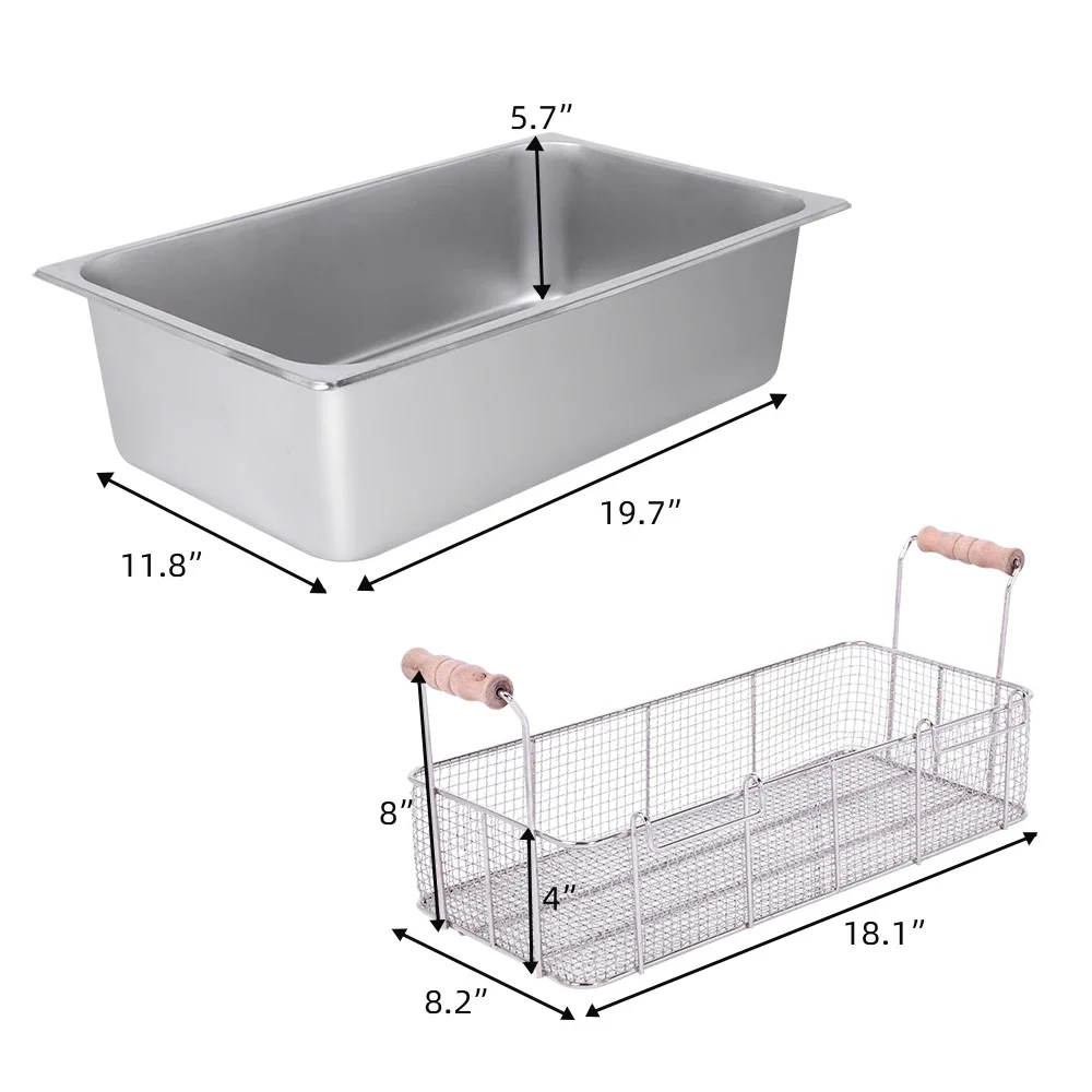 Eh83O 110V Elec Fryer, 5000W, 12.7Qt Oil, 23.26Qt Cap, SS, Single-Cylinder.